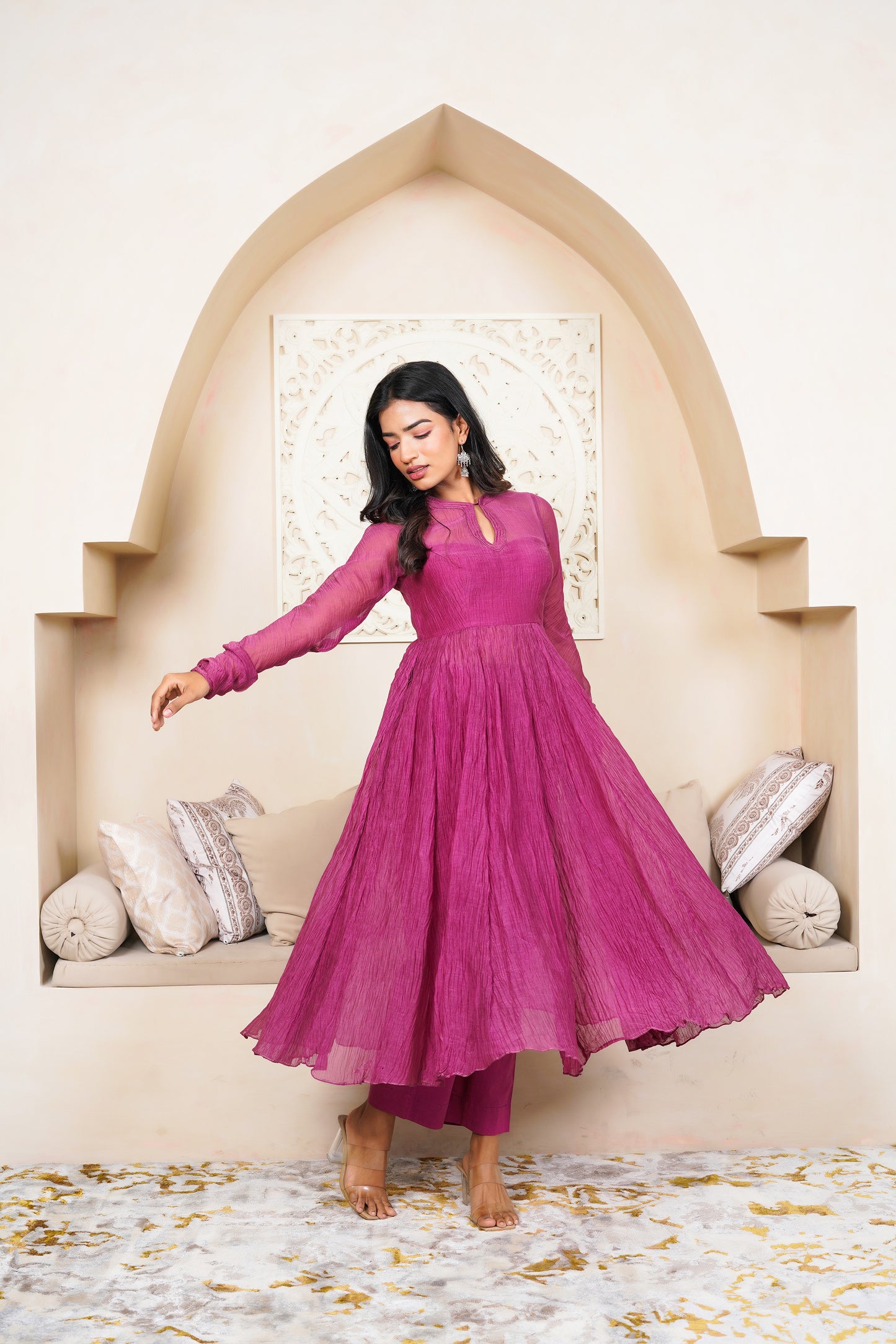 Raspberry Kurta Set