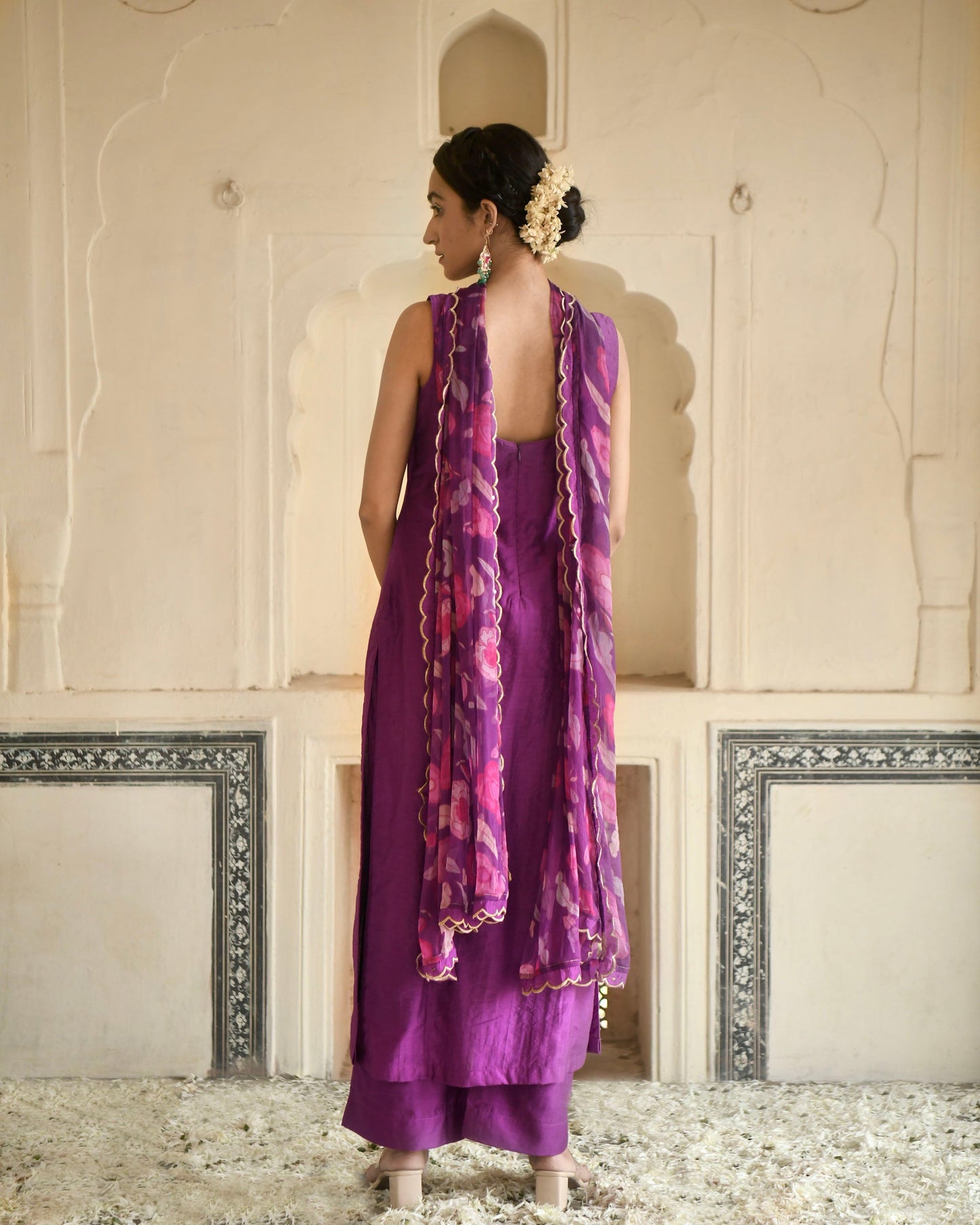 Grape Wine Kurta Set- L