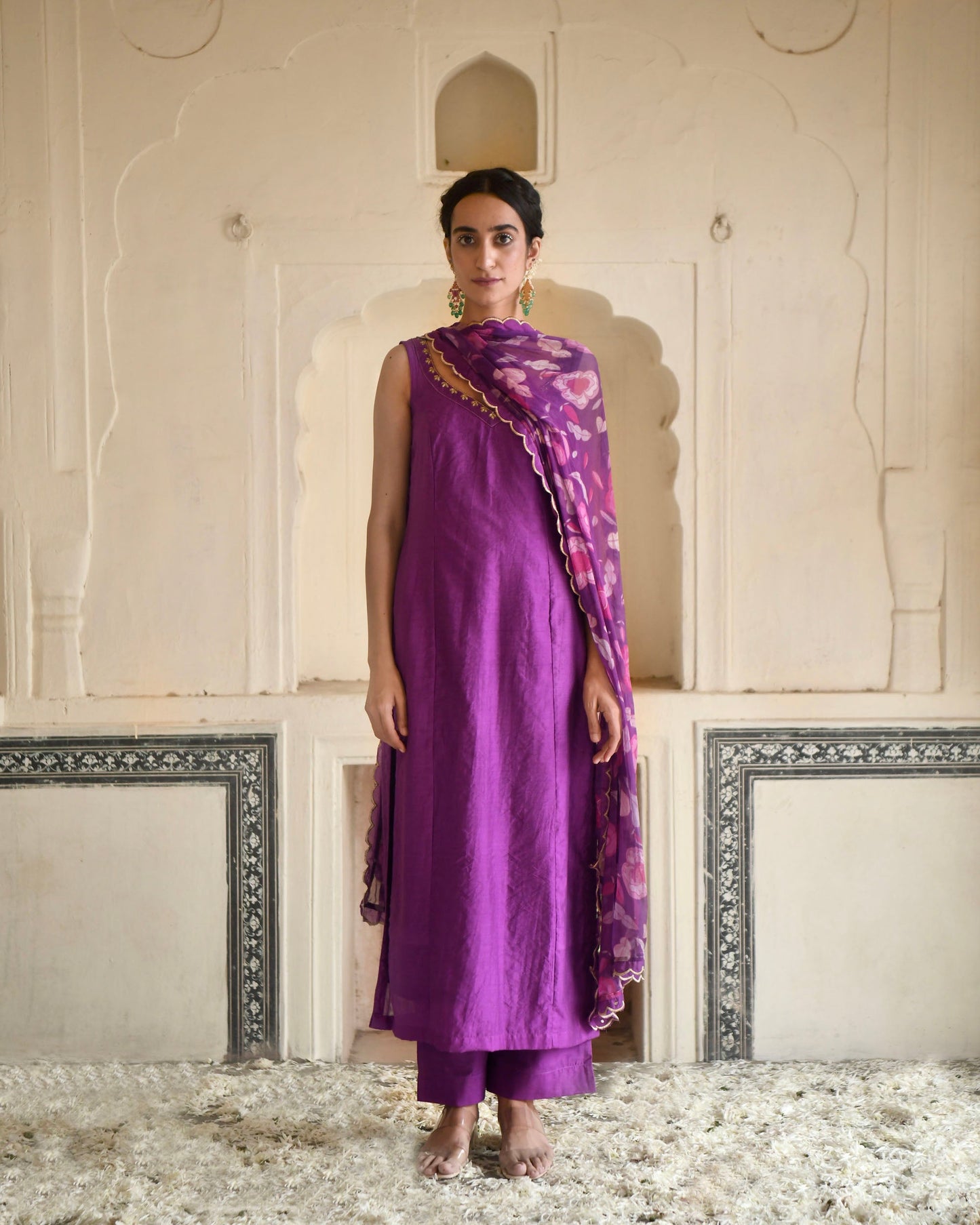 Grape Wine Kurta Set- L