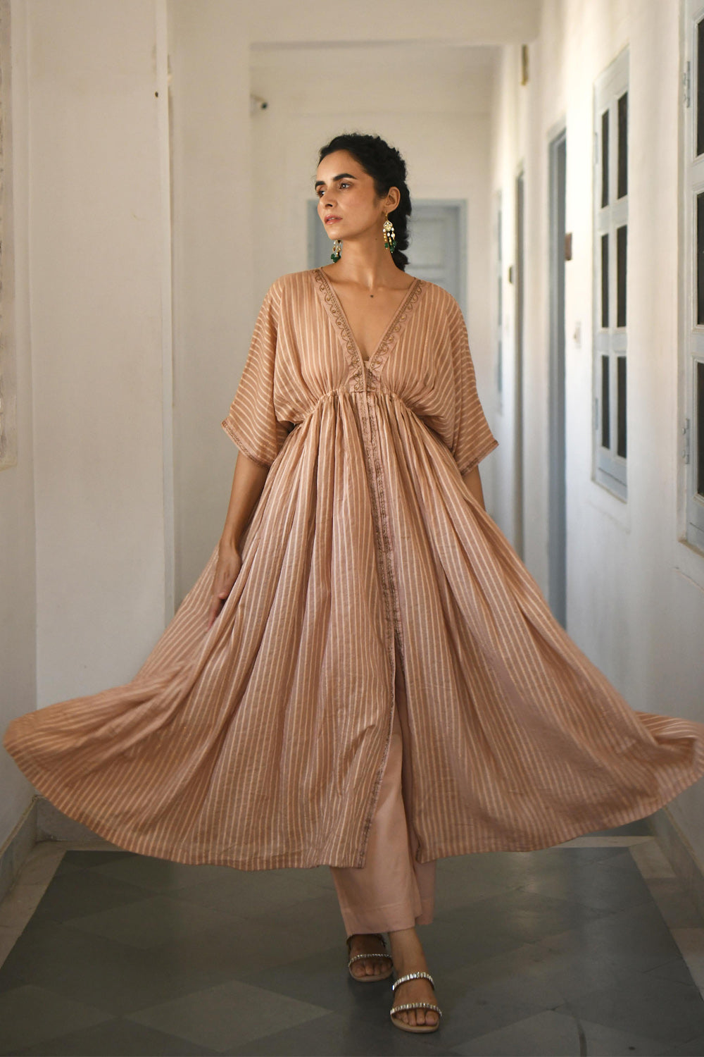 Ivory & Gold Kaftan Set - (set of 2)