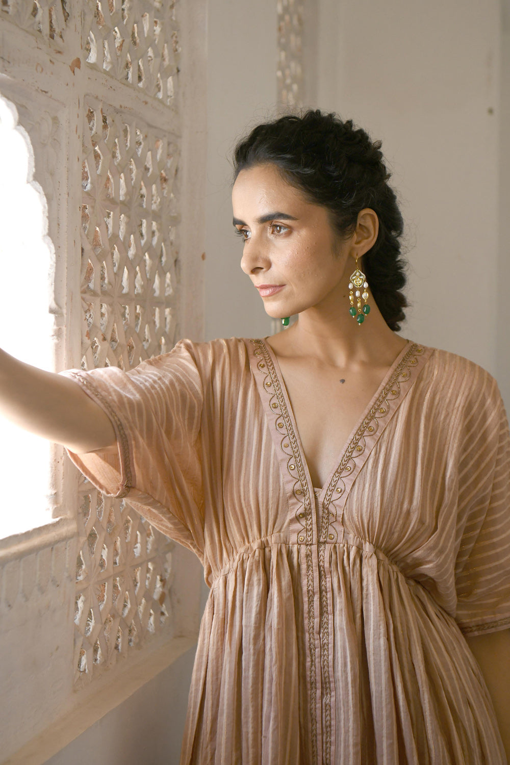 Ivory & Gold Kaftan Set - (set of 2)