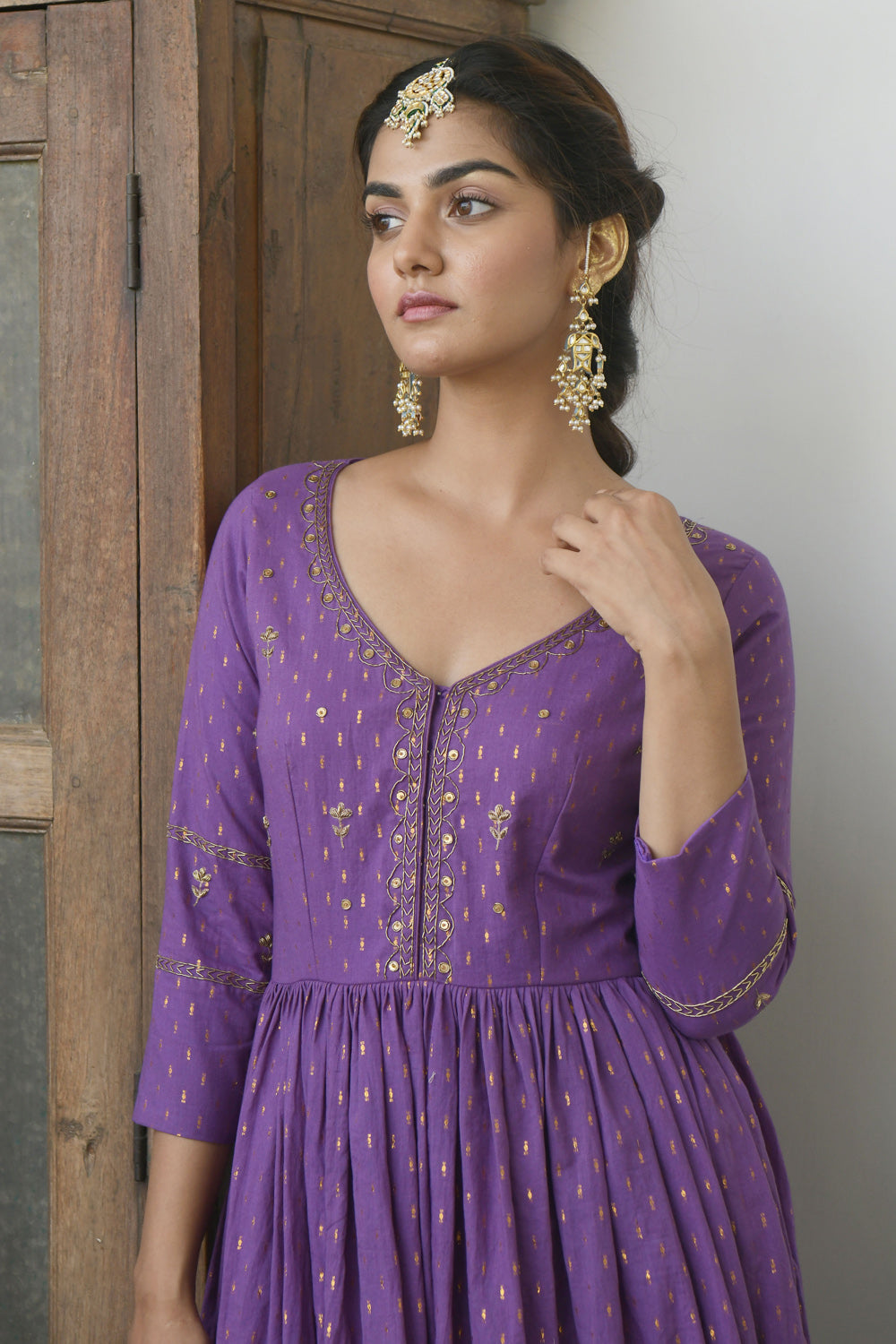 Dazzling Violet Kurta set Kurta Set (set of 3)