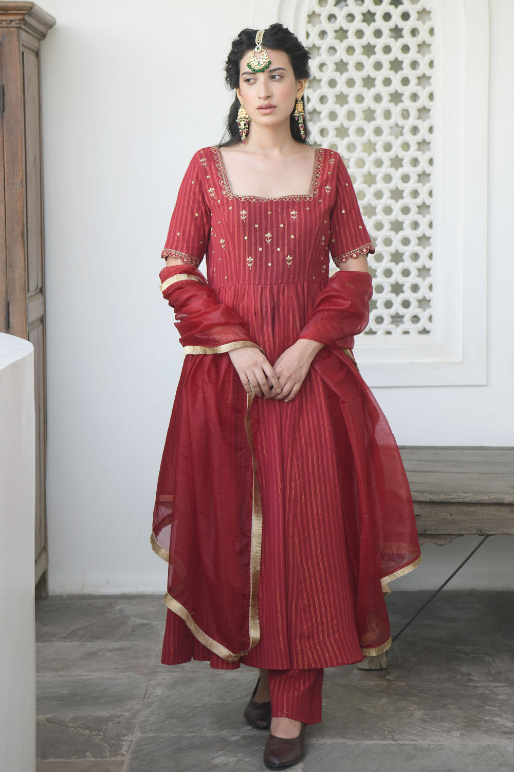 Cherry Sangria Kurta Set (set of 3)