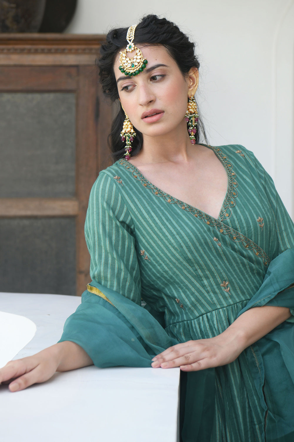 Golden Pine Kurta Set (set of 3)
