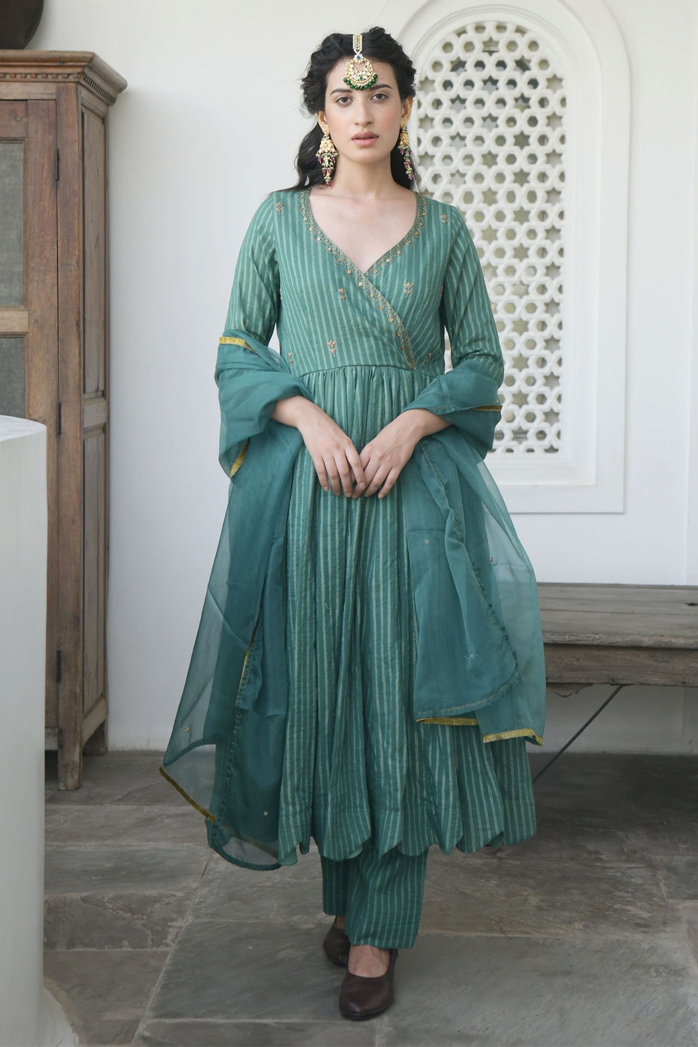 Golden Pine Kurta Set (set of 3)