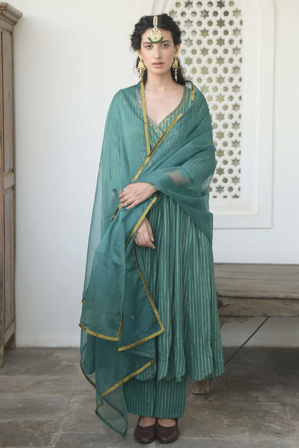 Golden Pine Kurta Set (set of 3)