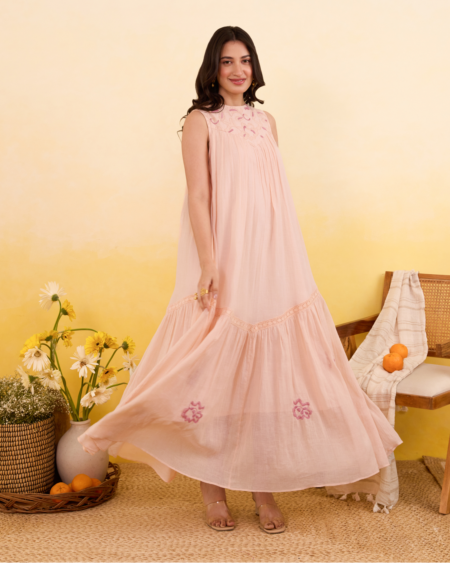 Apricot Bloom Dress