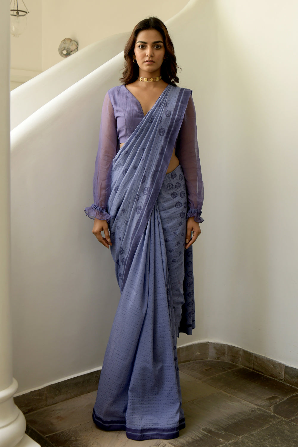 Icy Marine (Saree with Blouse)