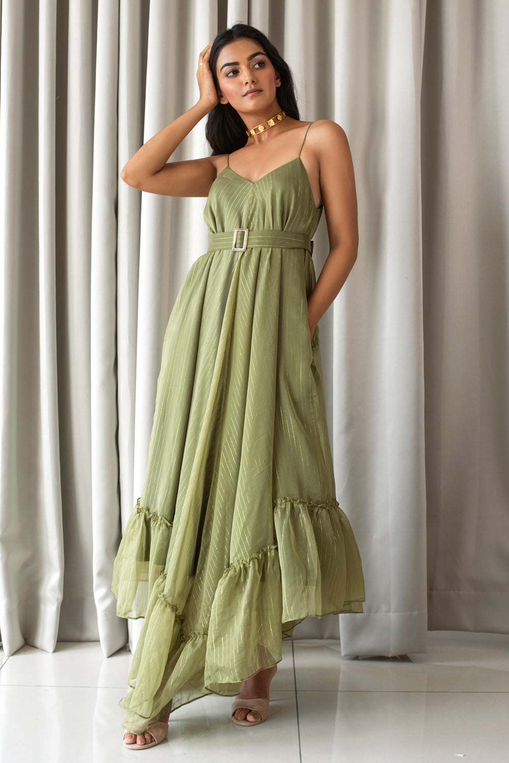 Olive green dress
