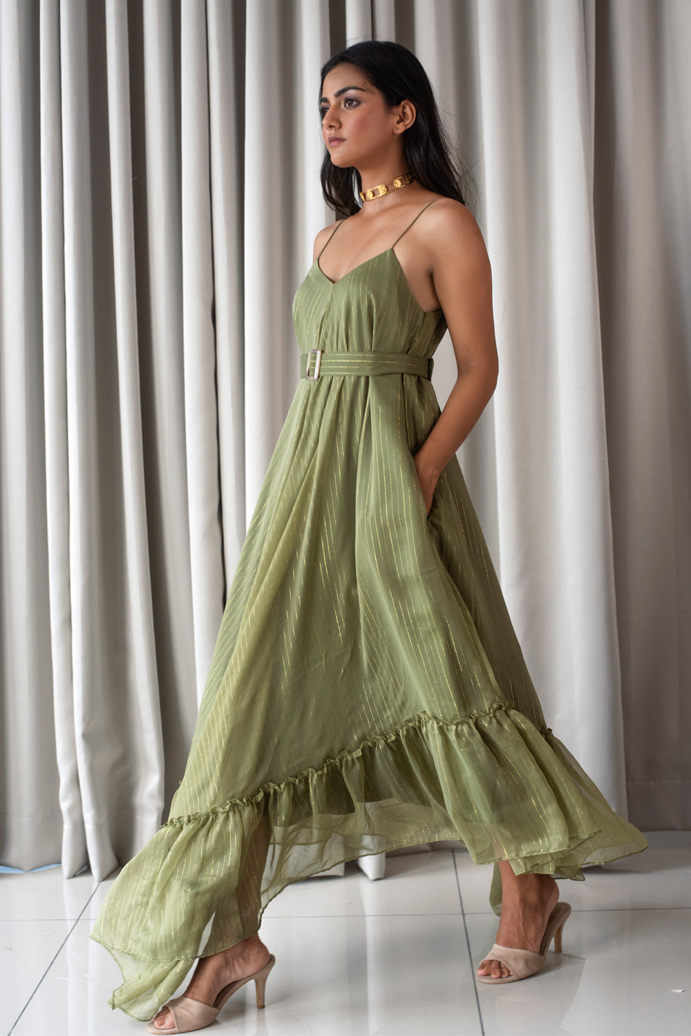 Olive green dress